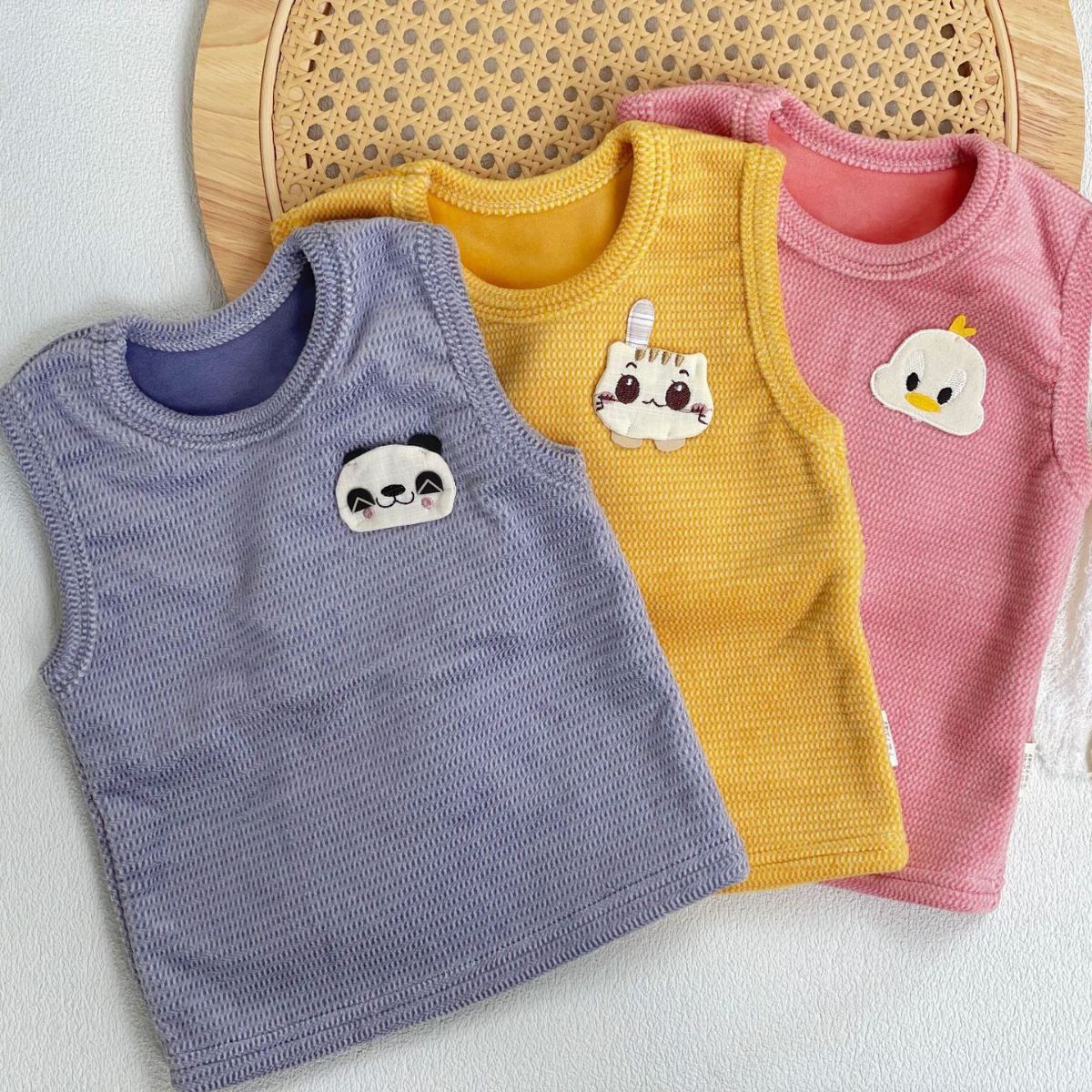 Children's Fleece Vest - Blue Panda