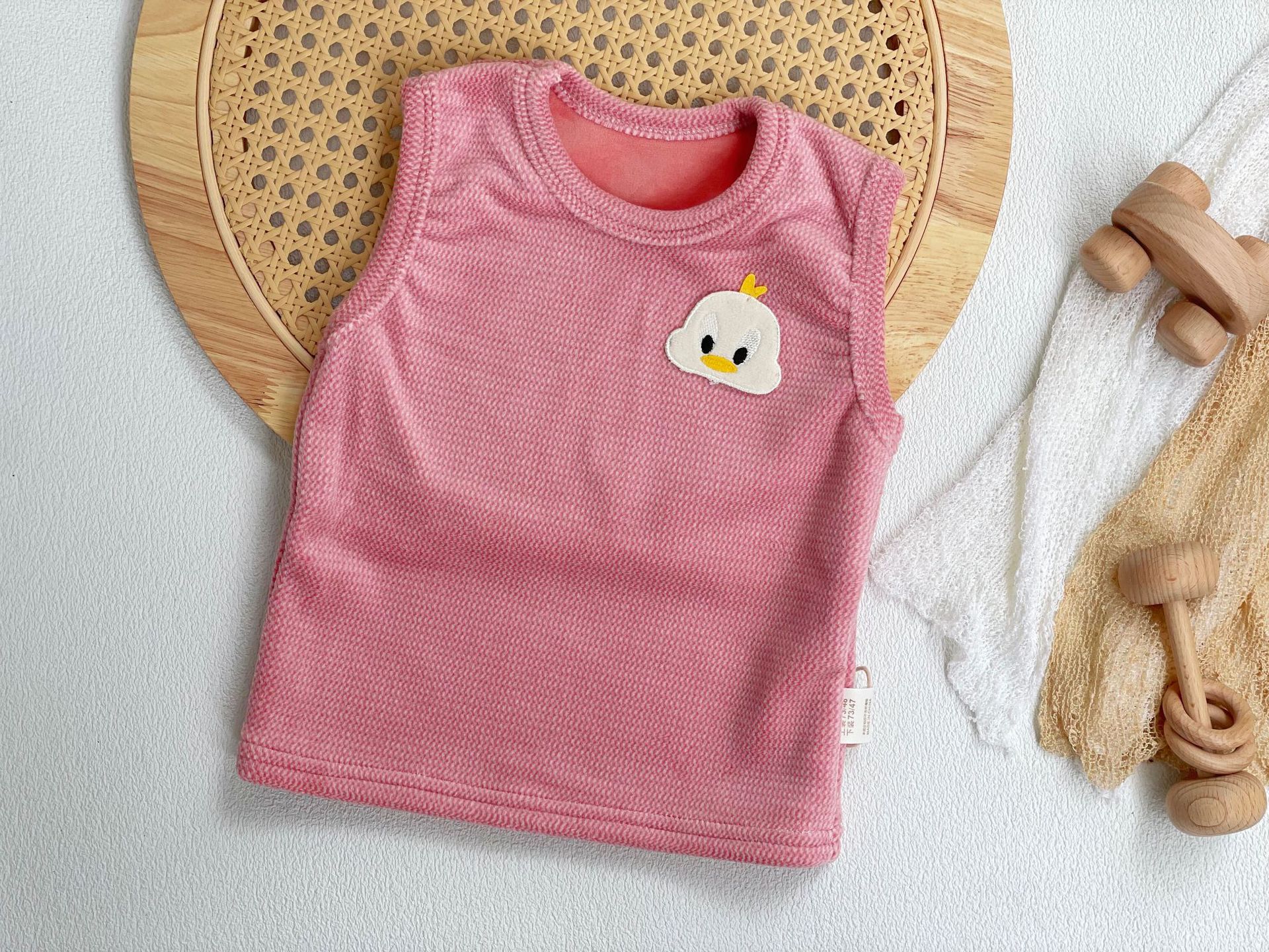 Children's Fleece Vest - Pink Chick
