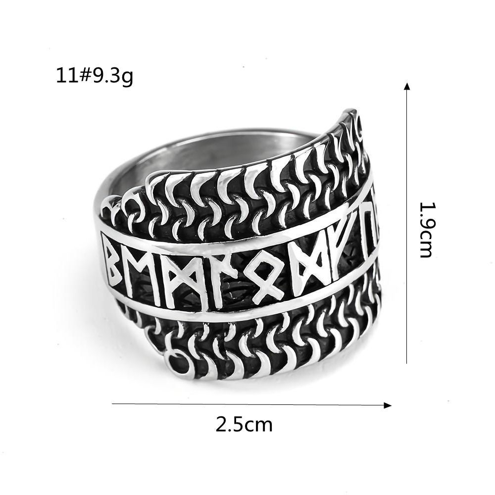 European and American Retro Ornament Stainless Steel Ring Image 1