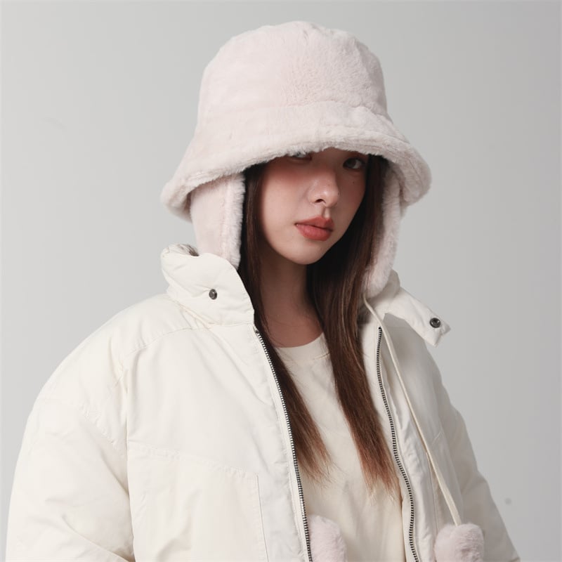 Plush Women's Hat Black
