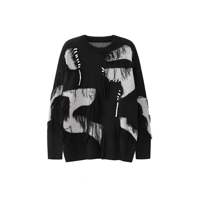 Original Retro Dark Lazy Sweater Knitted Image 3