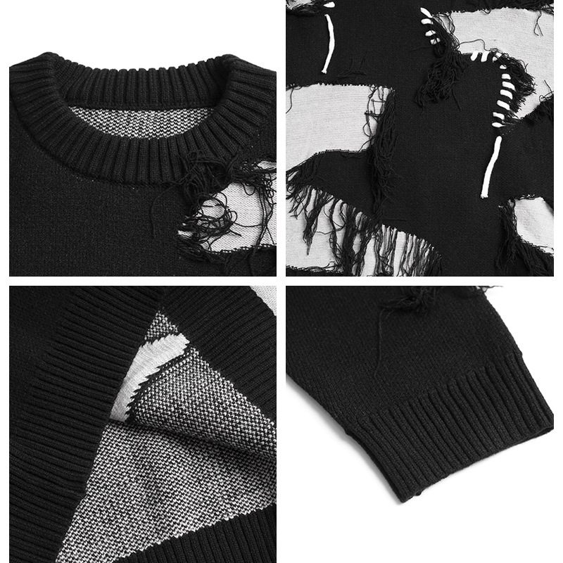 Original Retro Dark Lazy Sweater Knitted Image 2