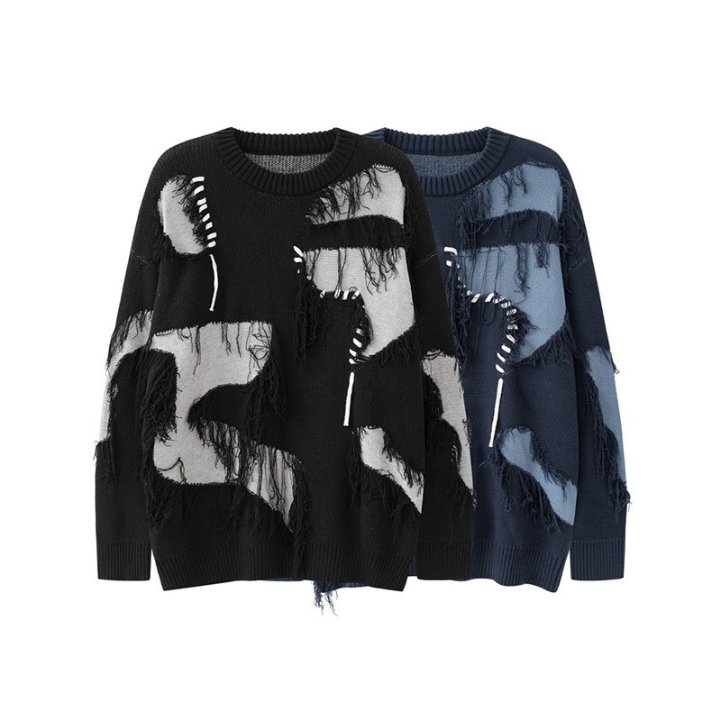 Original Retro Dark Lazy Sweater Knitted Image 4