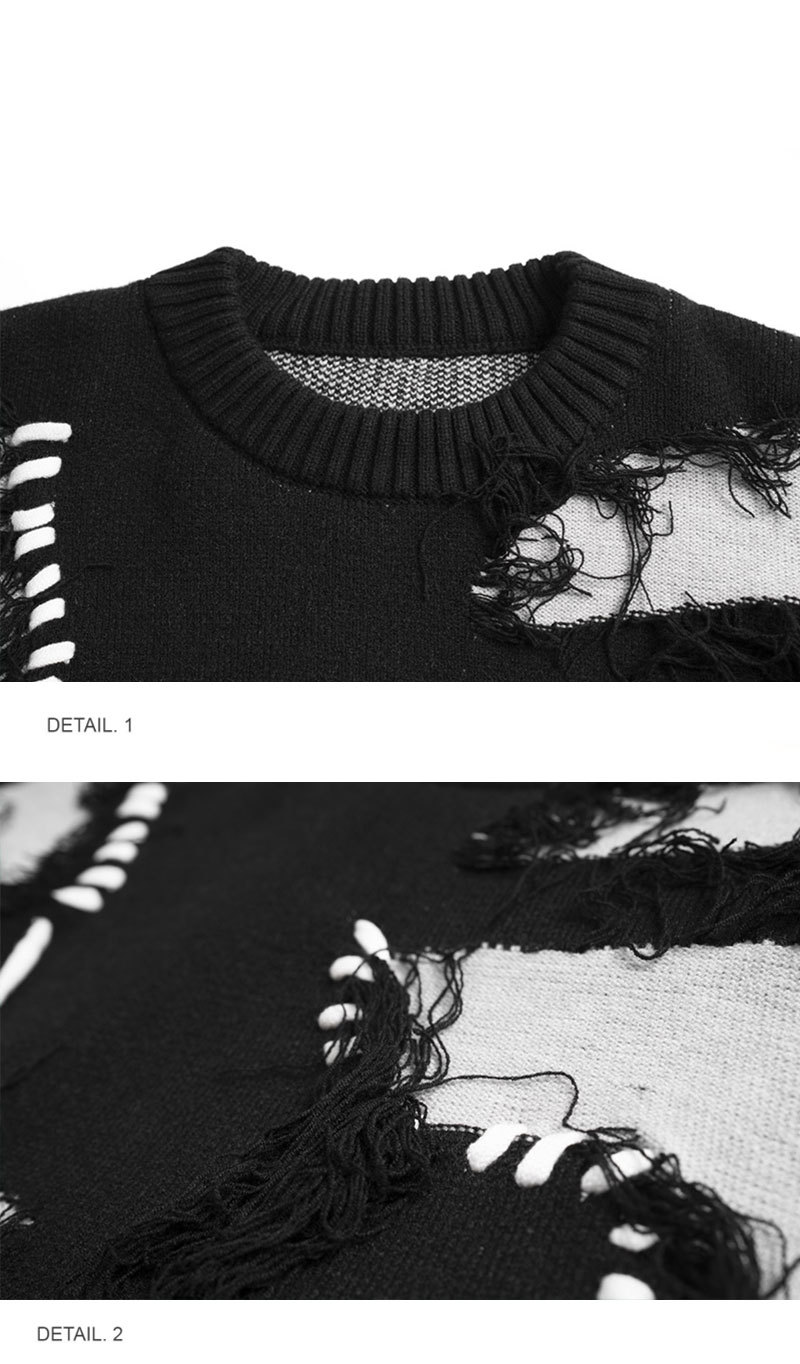 Original Retro Dark Lazy Sweater Knitted Image 5