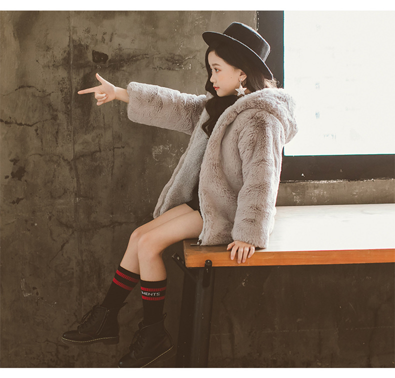 Girls' Faux Fur Coat - Image 8