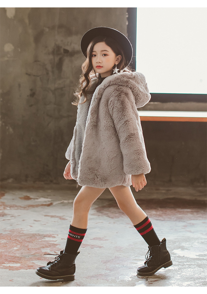 Girls' Faux Fur Coat - Image 7