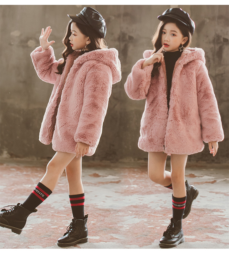 Girls' Faux Fur Coat - Image 6