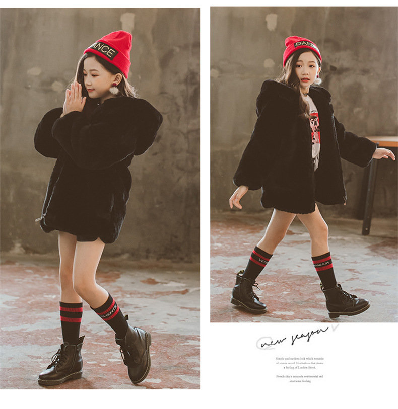 Girls' Faux Fur Coat - Image 3