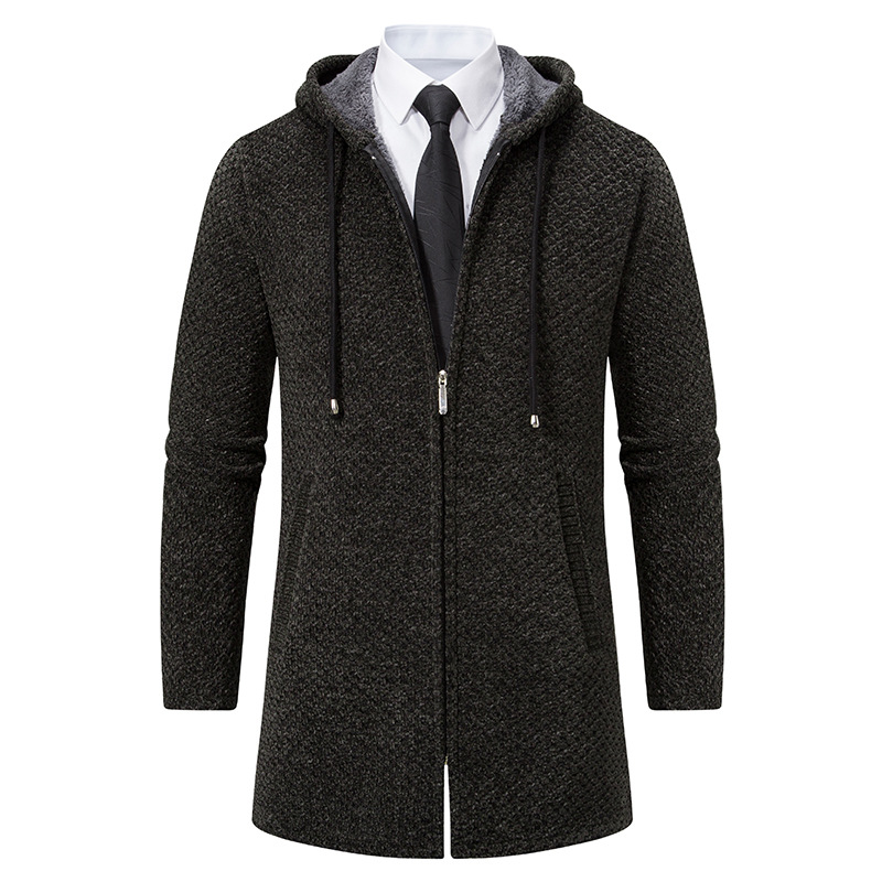 Men's Solid Color Cardigan Sweater Image 7