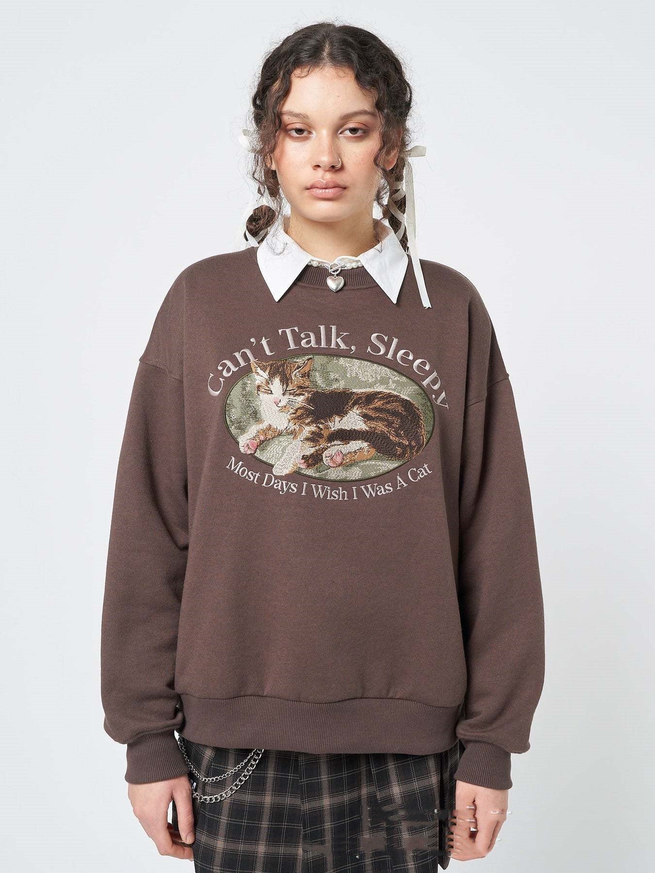 Women's Loose Crew Neck Casual Long-sleeved Printed Sweater