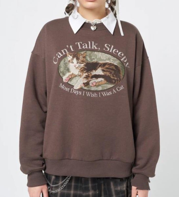 Women's Loose Crew Neck Casual Long-sleeved Printed Sweater