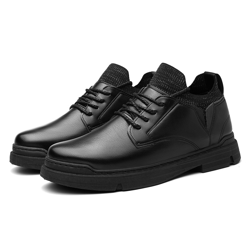 Fashion Round Toe Thick-soled PU Men's Shoes Image 3