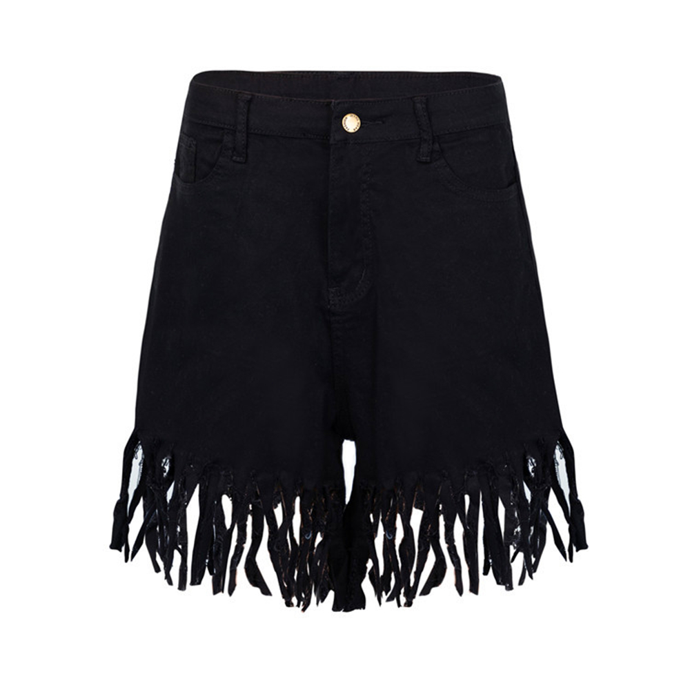Fringed Women's Denim Shorts - Style 3