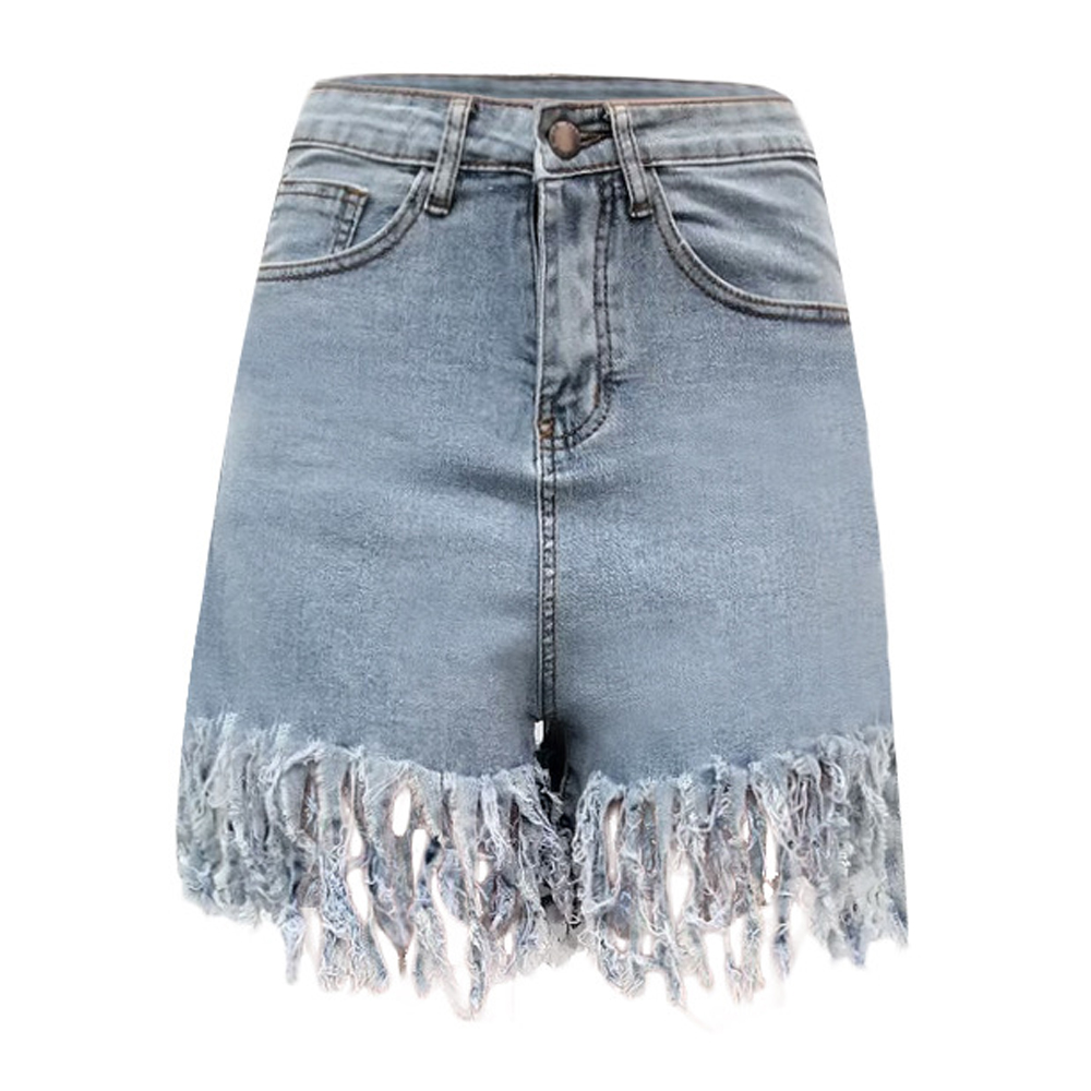 Fringed Women's Denim Shorts - Style 5