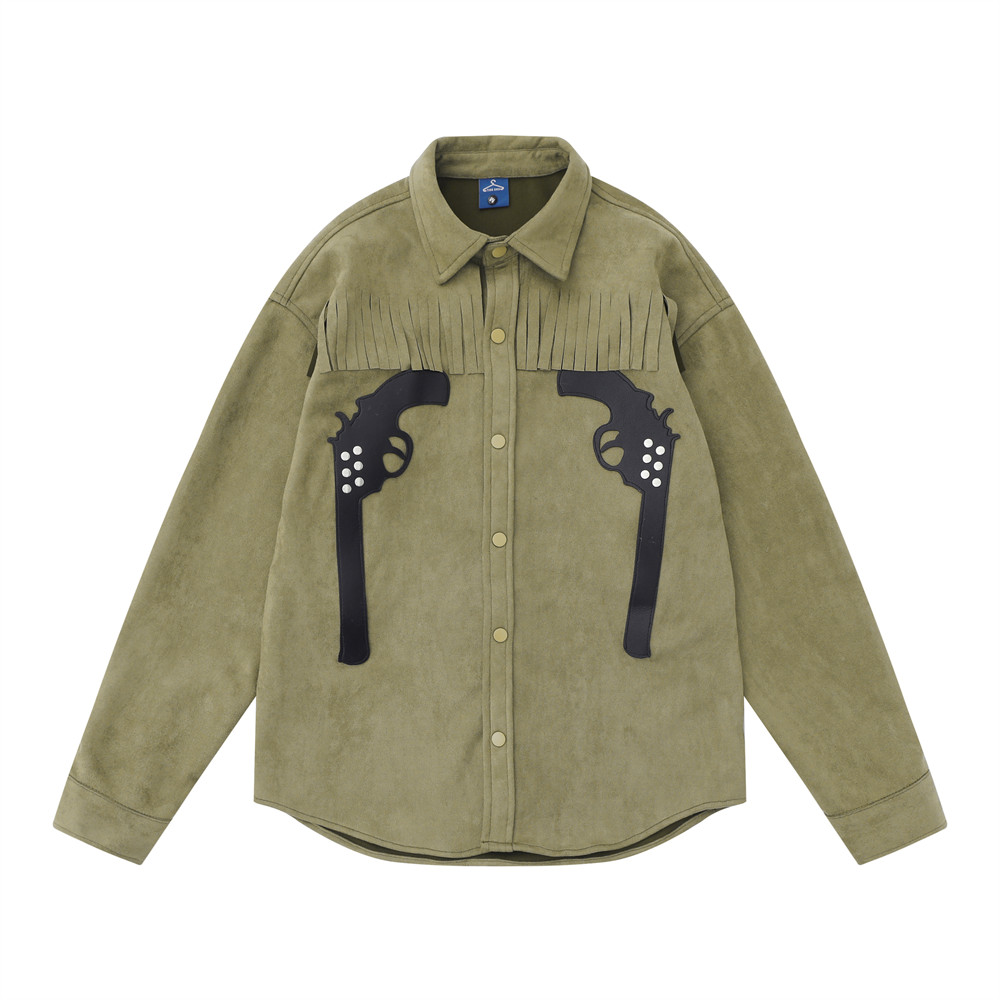 Pistol Embroidery Patch Shirt Coat