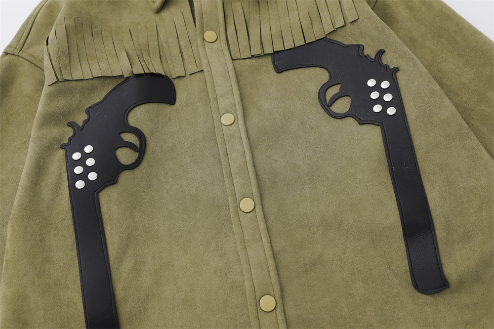 Pistol Embroidery Patch Shirt Coat