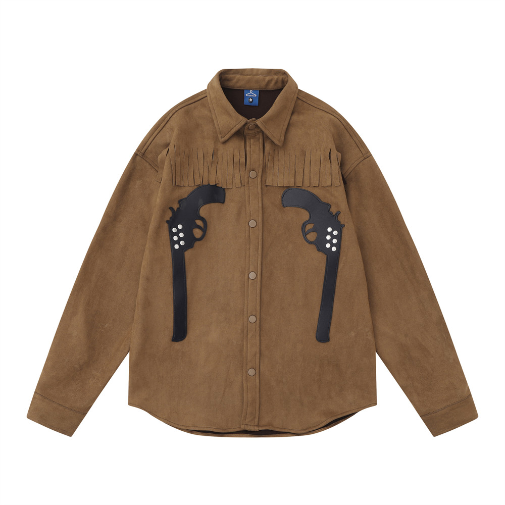 Pistol Embroidery Patch Shirt Coat