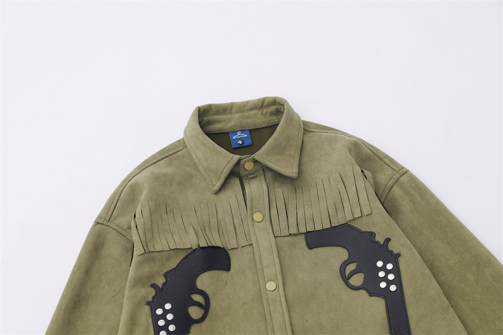 Pistol Embroidery Patch Shirt Coat