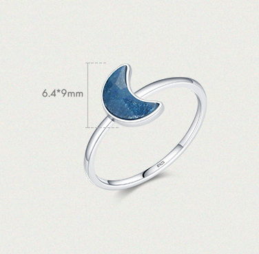 S925 Sterling Silver Blue Dongling Ring 2
