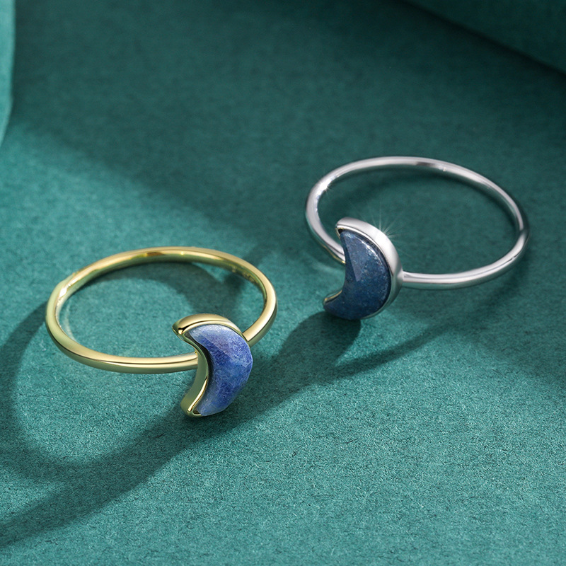 S925 Sterling Silver Blue Dongling Ring 1