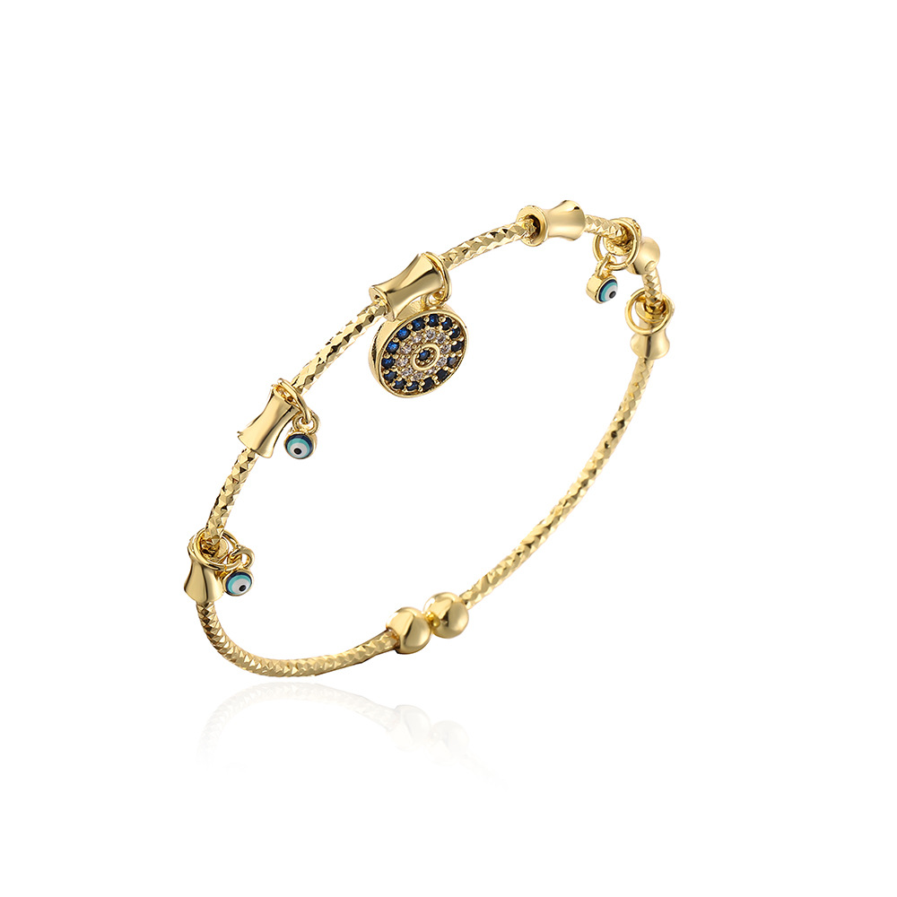 Gold Zircon Demon Eye Palm Thin Bracelet Image 6