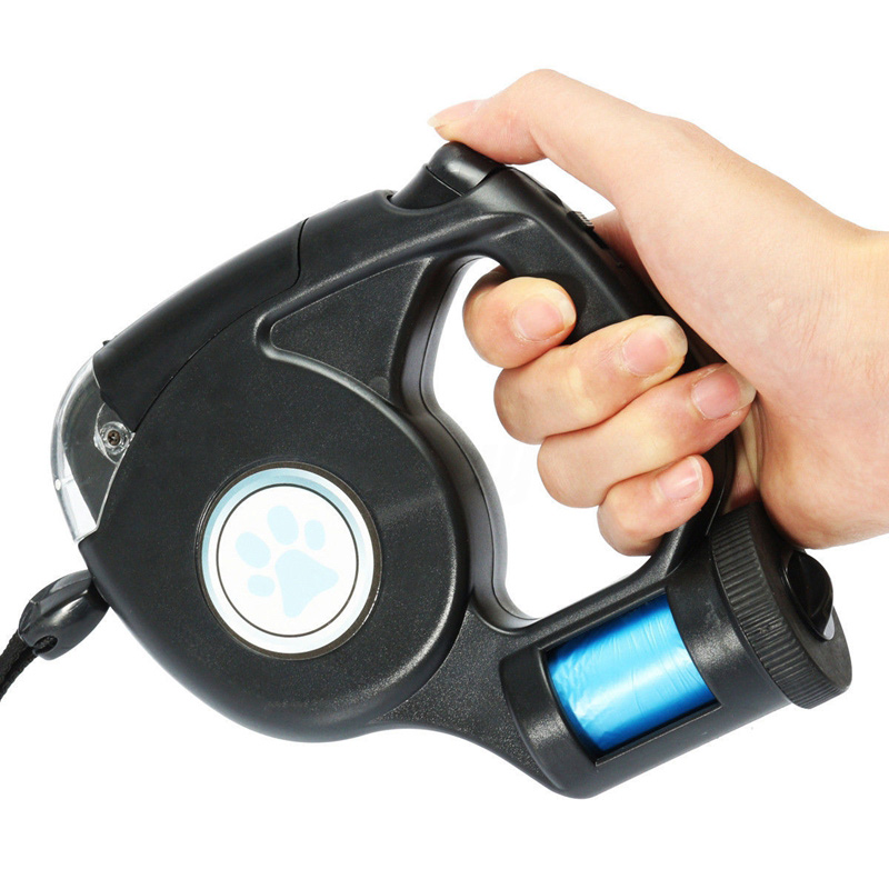 Three-in-One Retractable Dog Leash with Flashlight