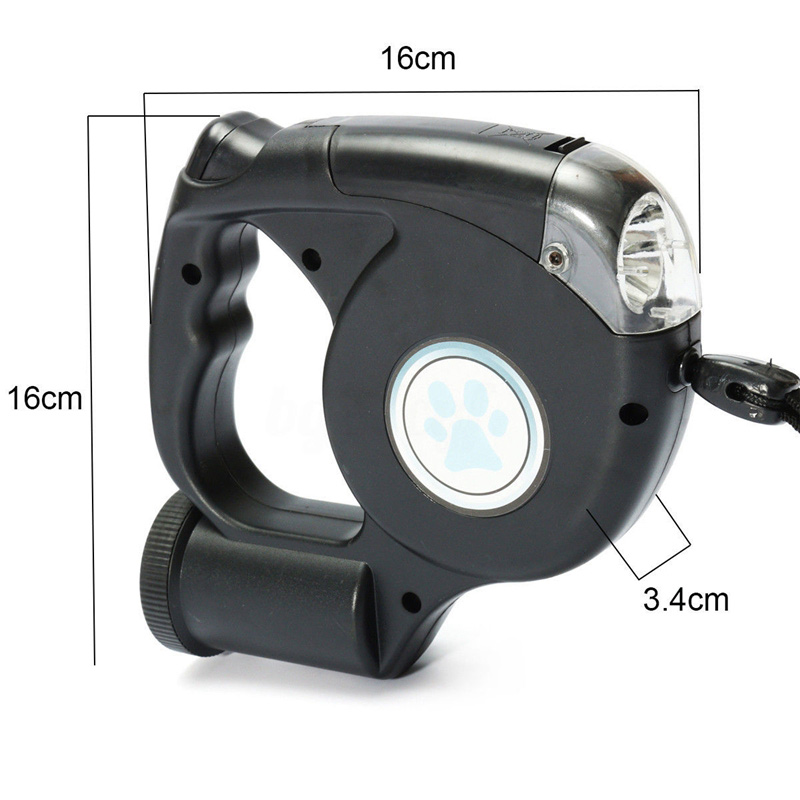 Three-in-One Retractable Dog Leash with Flashlight