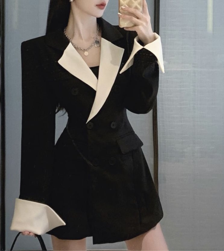 Pink and Black Dress