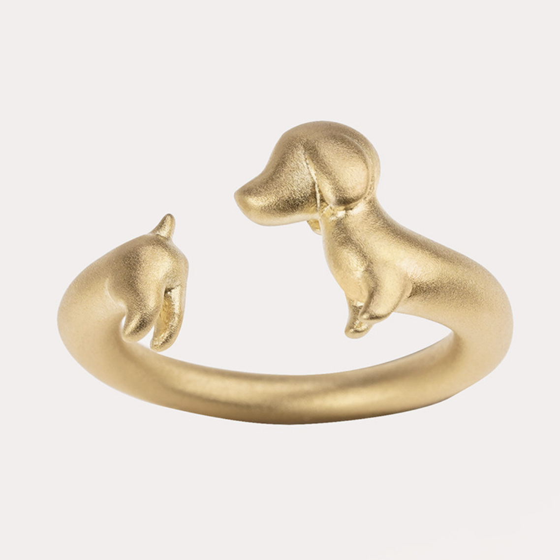 Sausage Dog Ring - Matte Silver