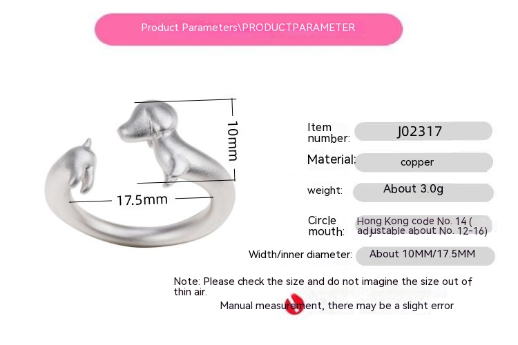 Sausage Dog Ring - Matte Gold