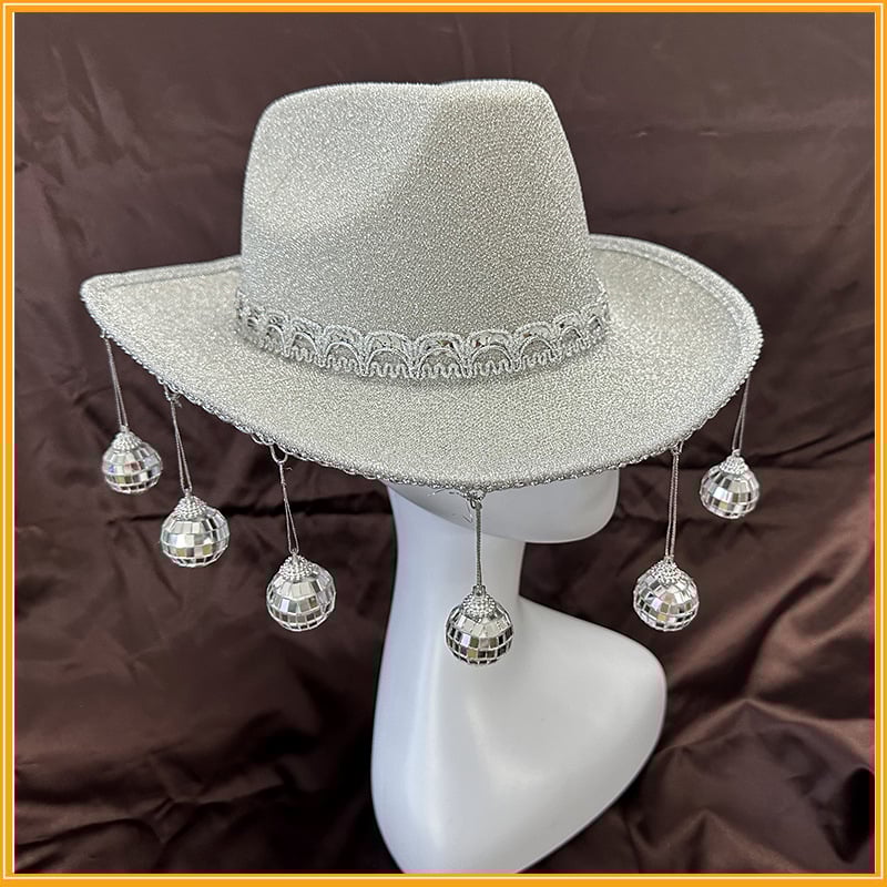 Silver White Cowboy Hat