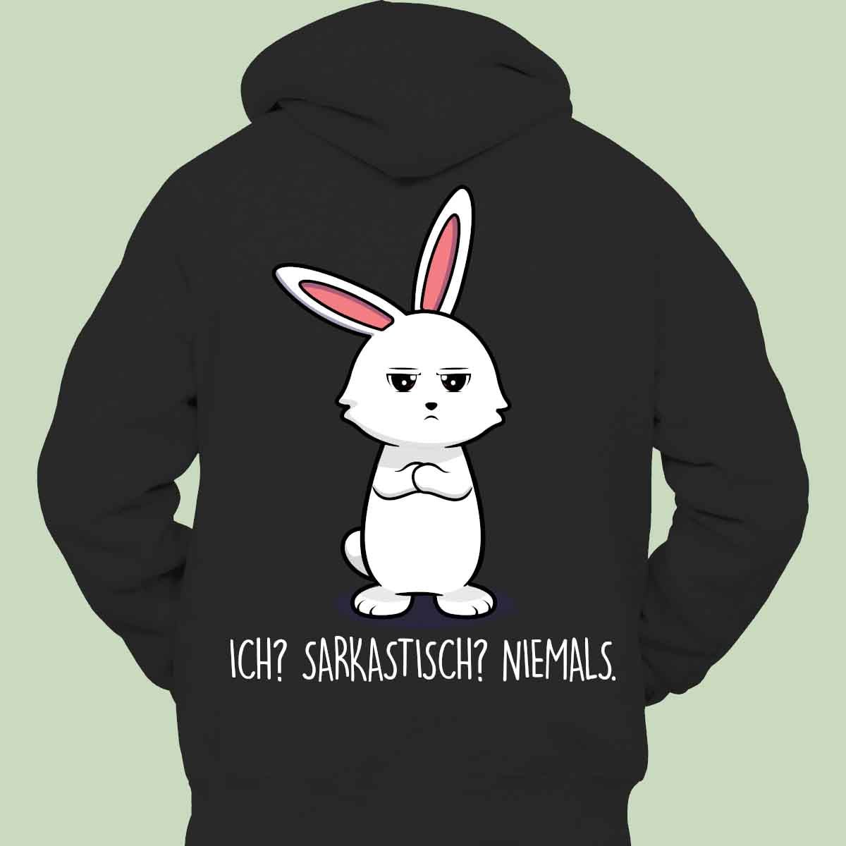 Satirical Rabbit Hoodie Front View
