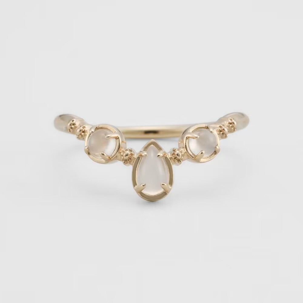 Retro Small Silver Plated 14K Gold Ring Image 4