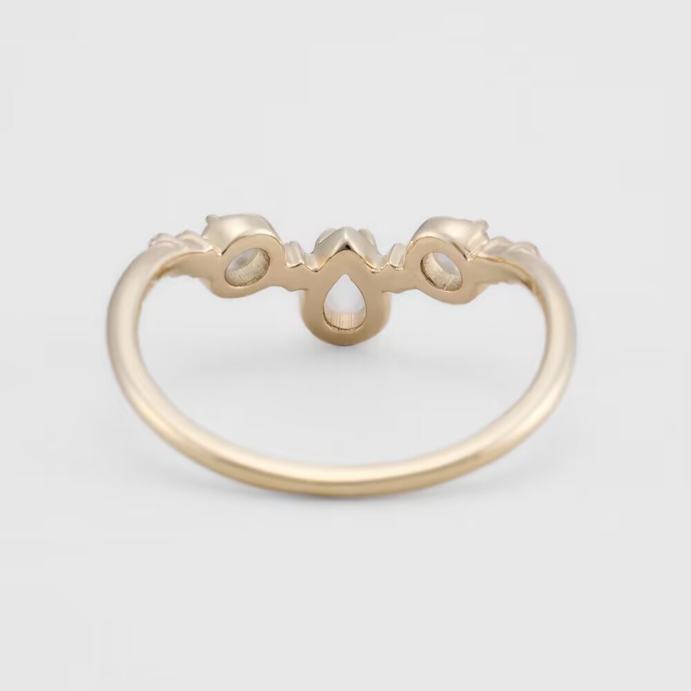 Retro Small Silver Plated 14K Gold Ring Image 3