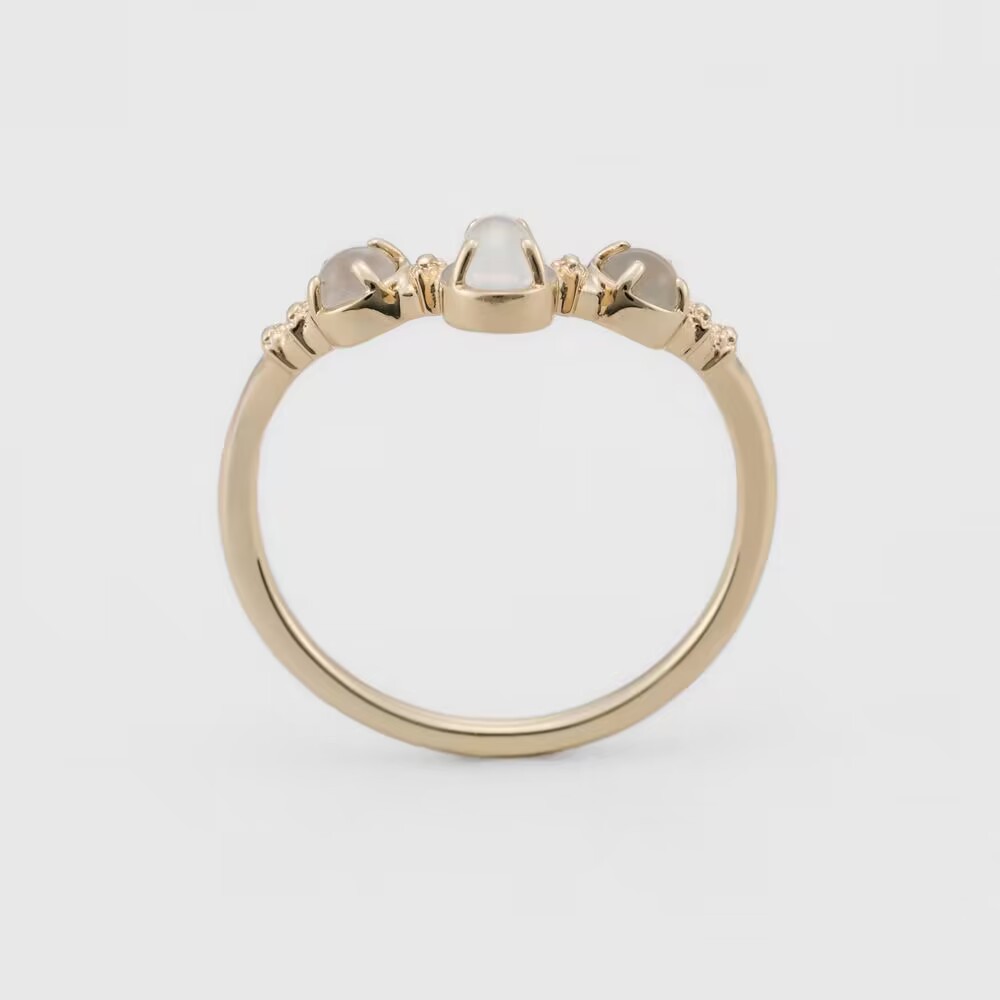 Retro Small Silver Plated 14K Gold Ring Image 5