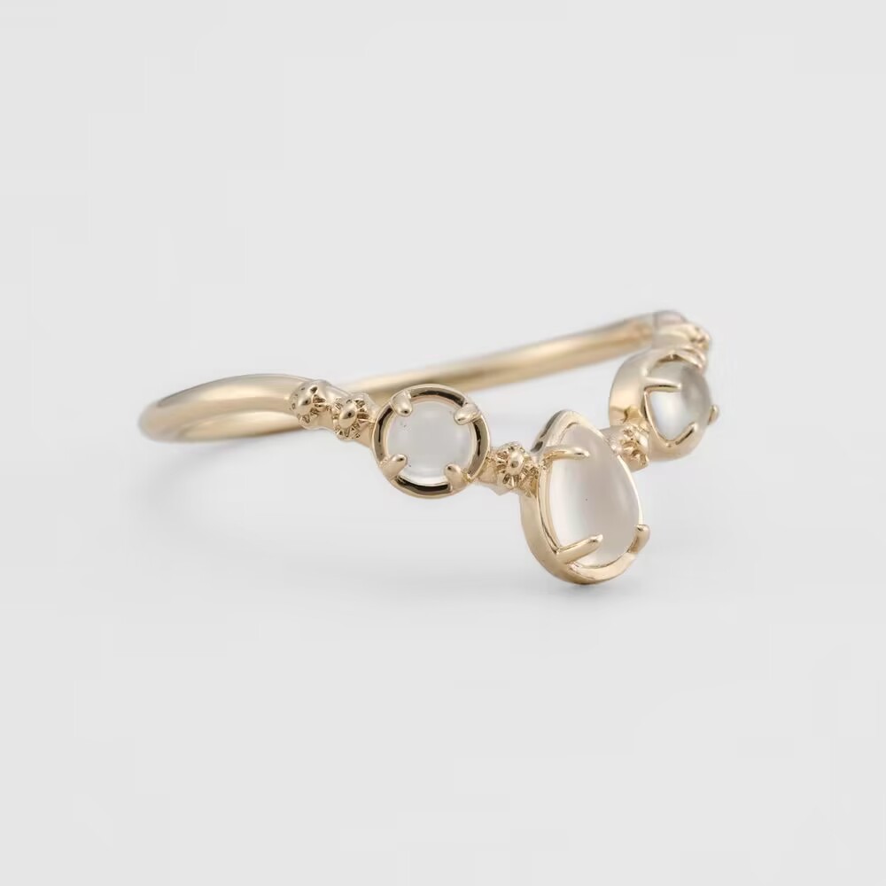Retro Small Silver Plated 14K Gold Ring Image 2