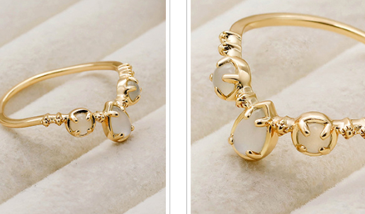 Retro Small Silver Plated 14K Gold Ring Image 1