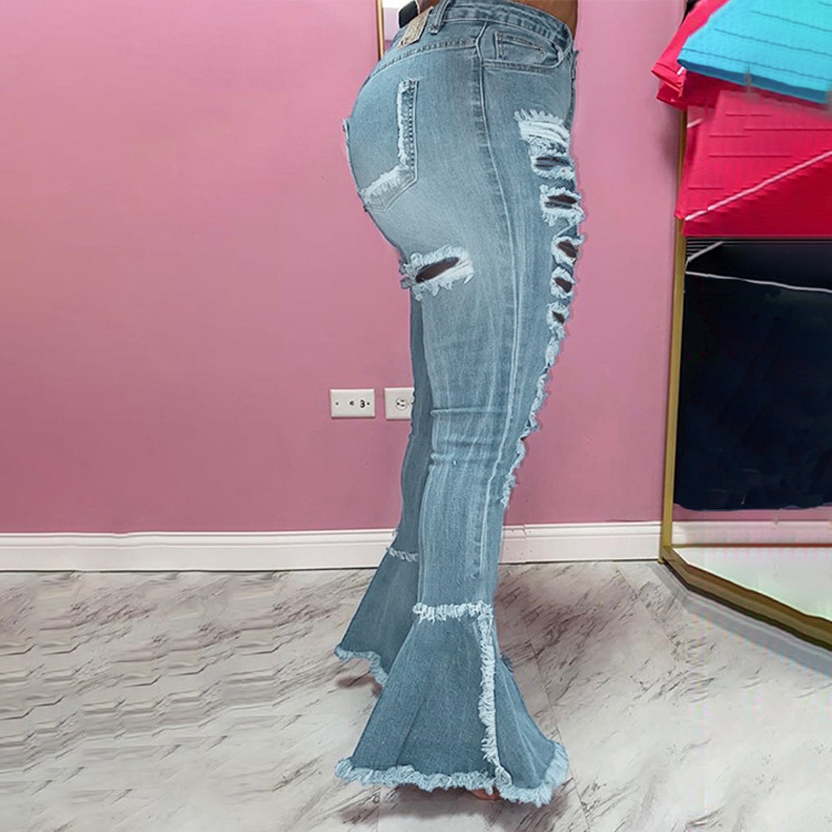 Fashionable denim trousers