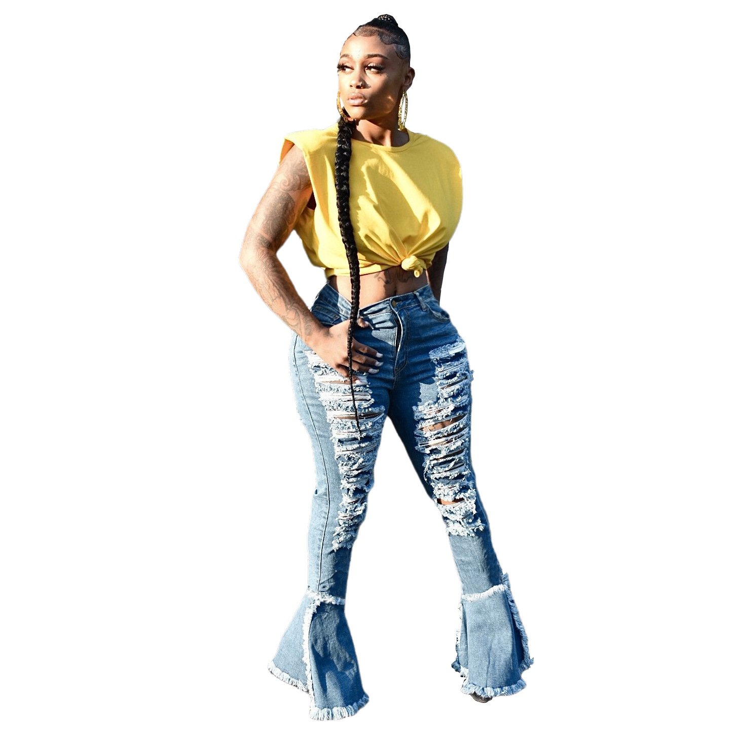 Trendy micro flared trousers