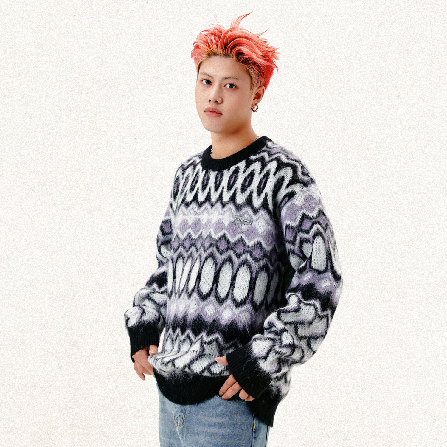 Street Retro Striped Sweater Image 6