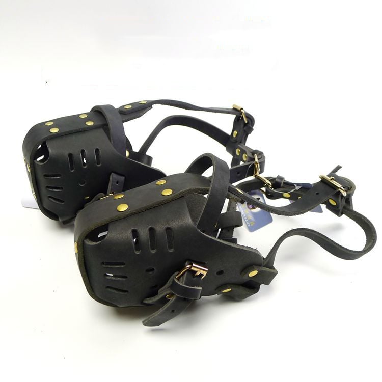 Cowhide Dog Muzzle - Black