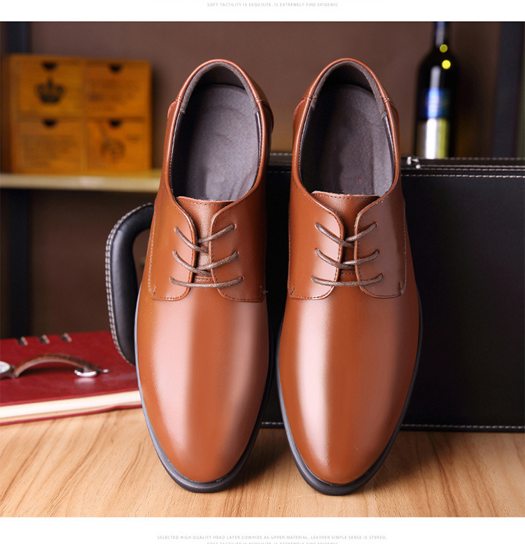Daily Pointed Formal Leather Shoes Image 2