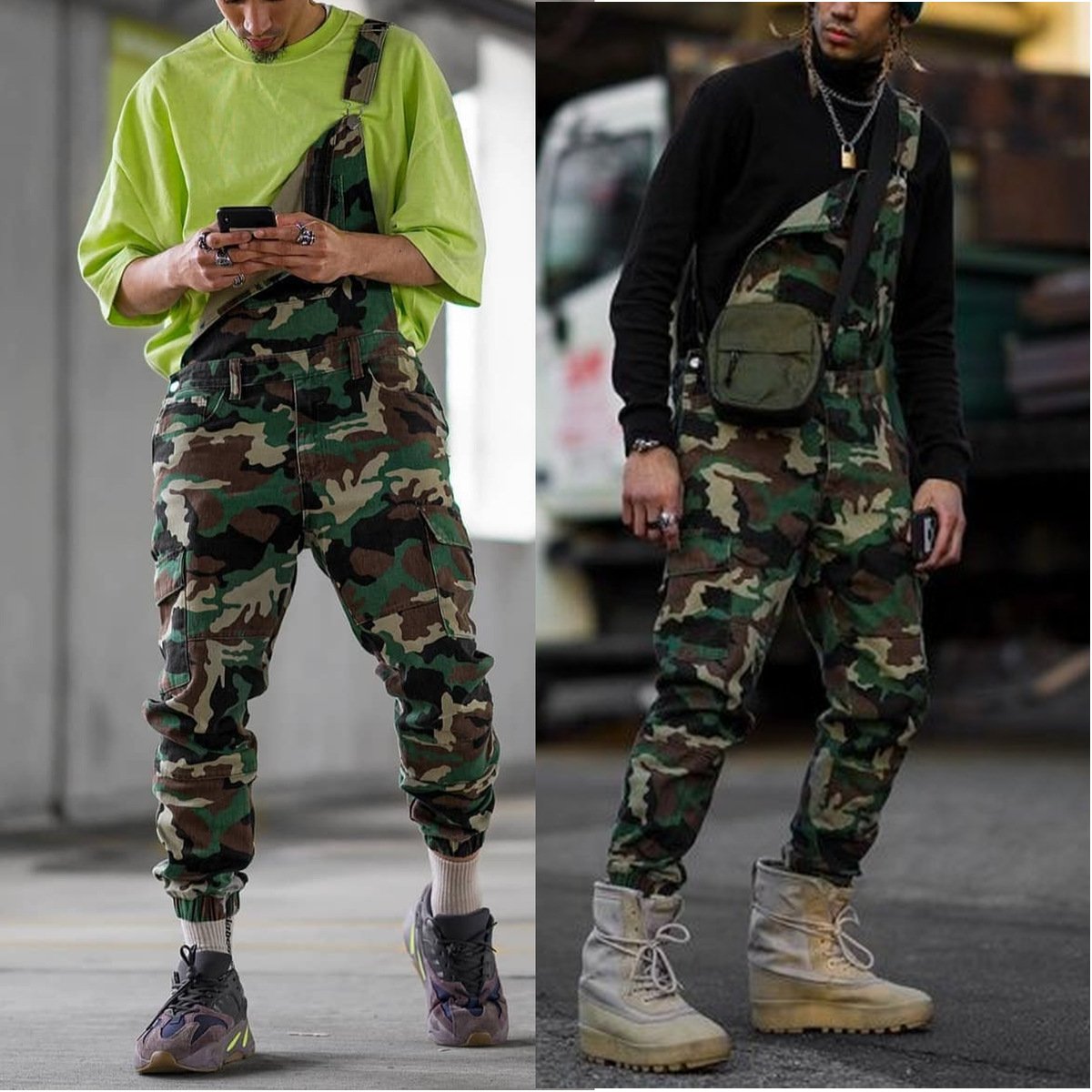 Men's Camouflage Suspenders Trousers Image 1