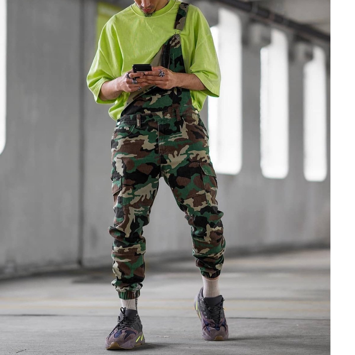 Men's Camouflage Suspenders Trousers Image 5
