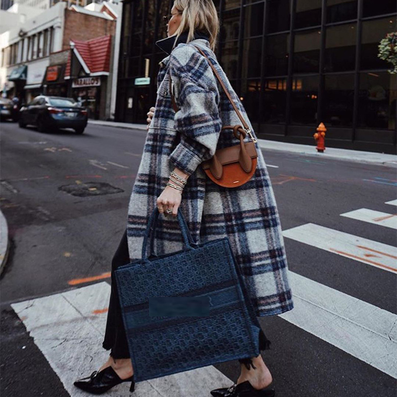 Brushed Plaid Long Coat Image 4