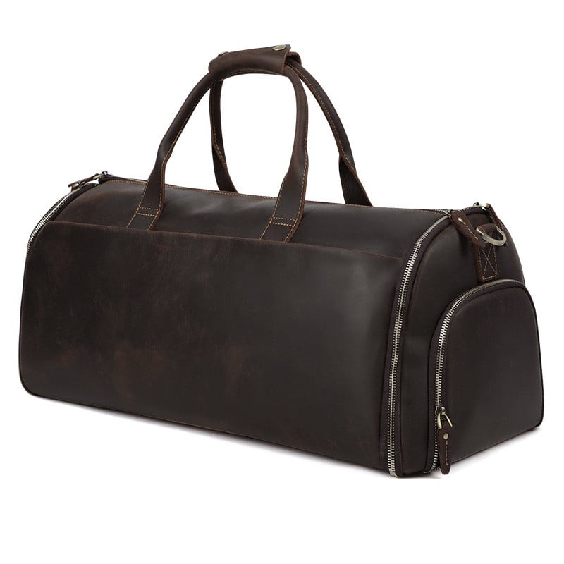 Style showcase of Crazy Horse Leather Retro Duffel Bag