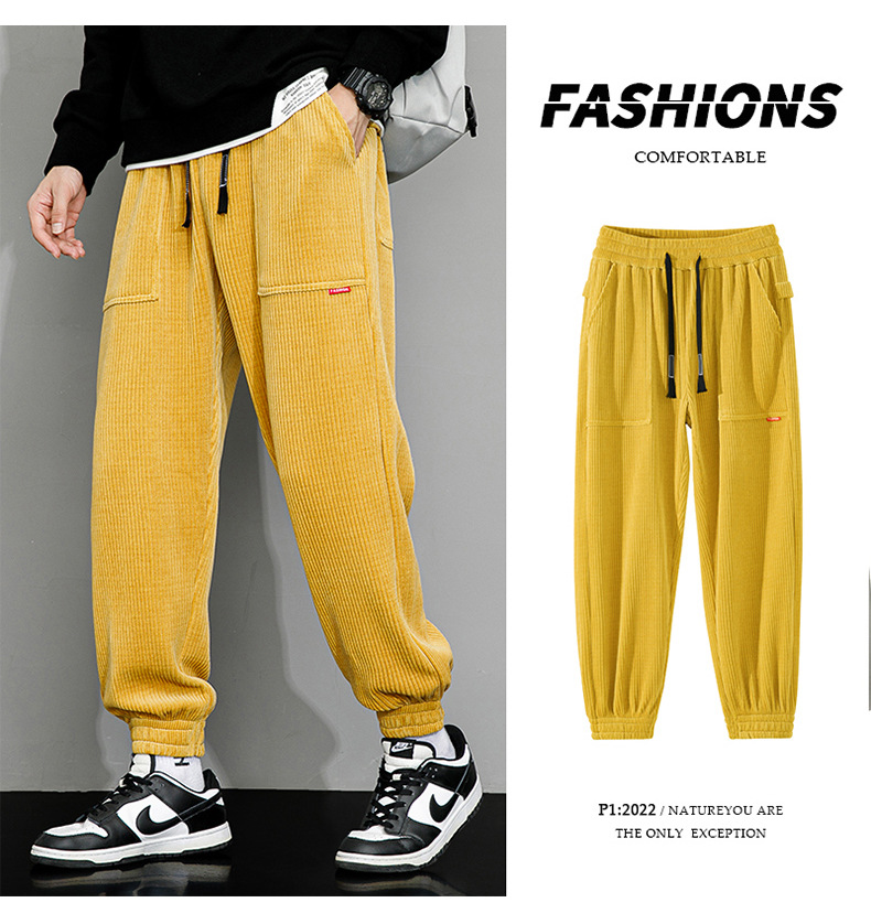 Men's Weighted Loose Wide Leg Corduroy Lounge Pants 3