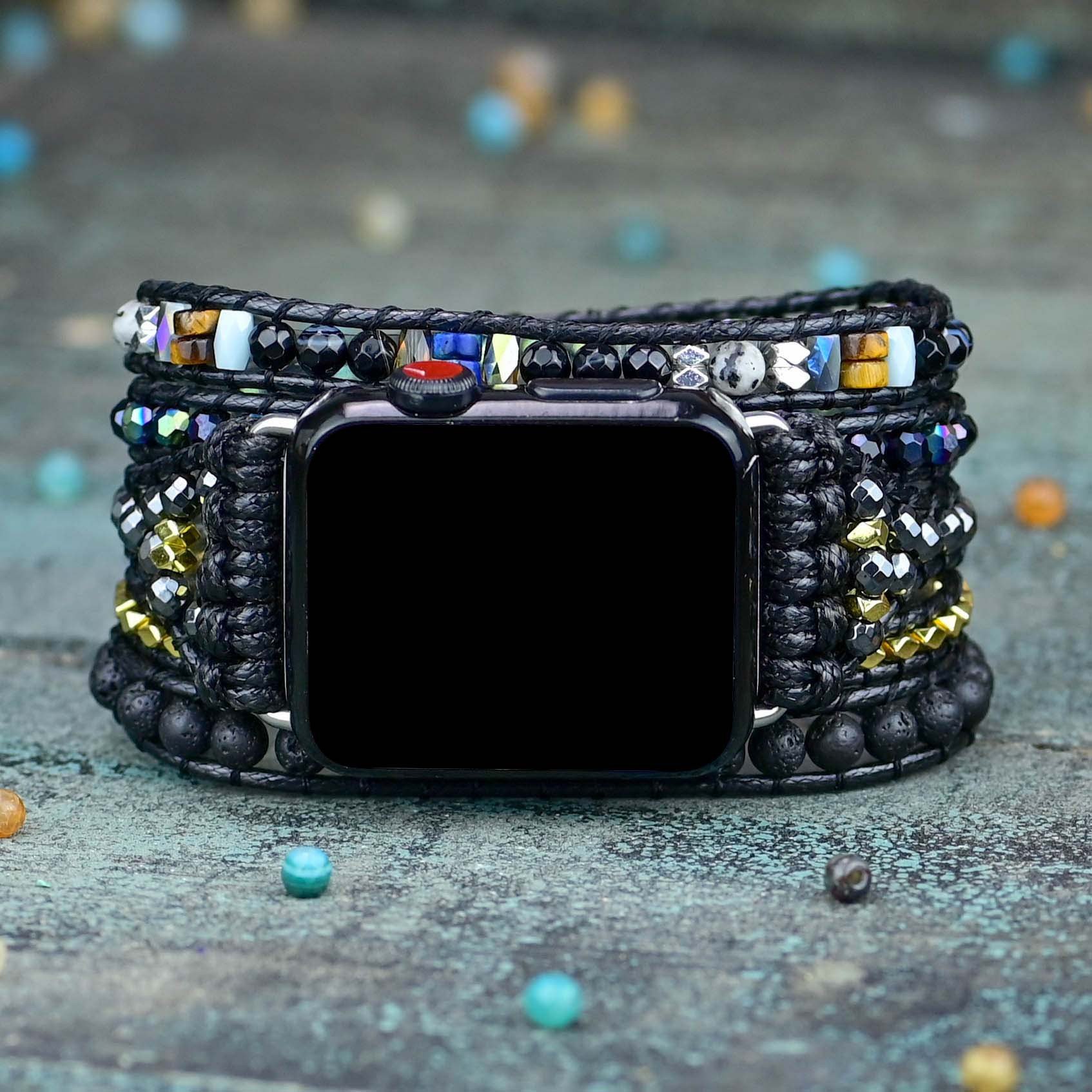 Black Retro Woven Watch Band 2