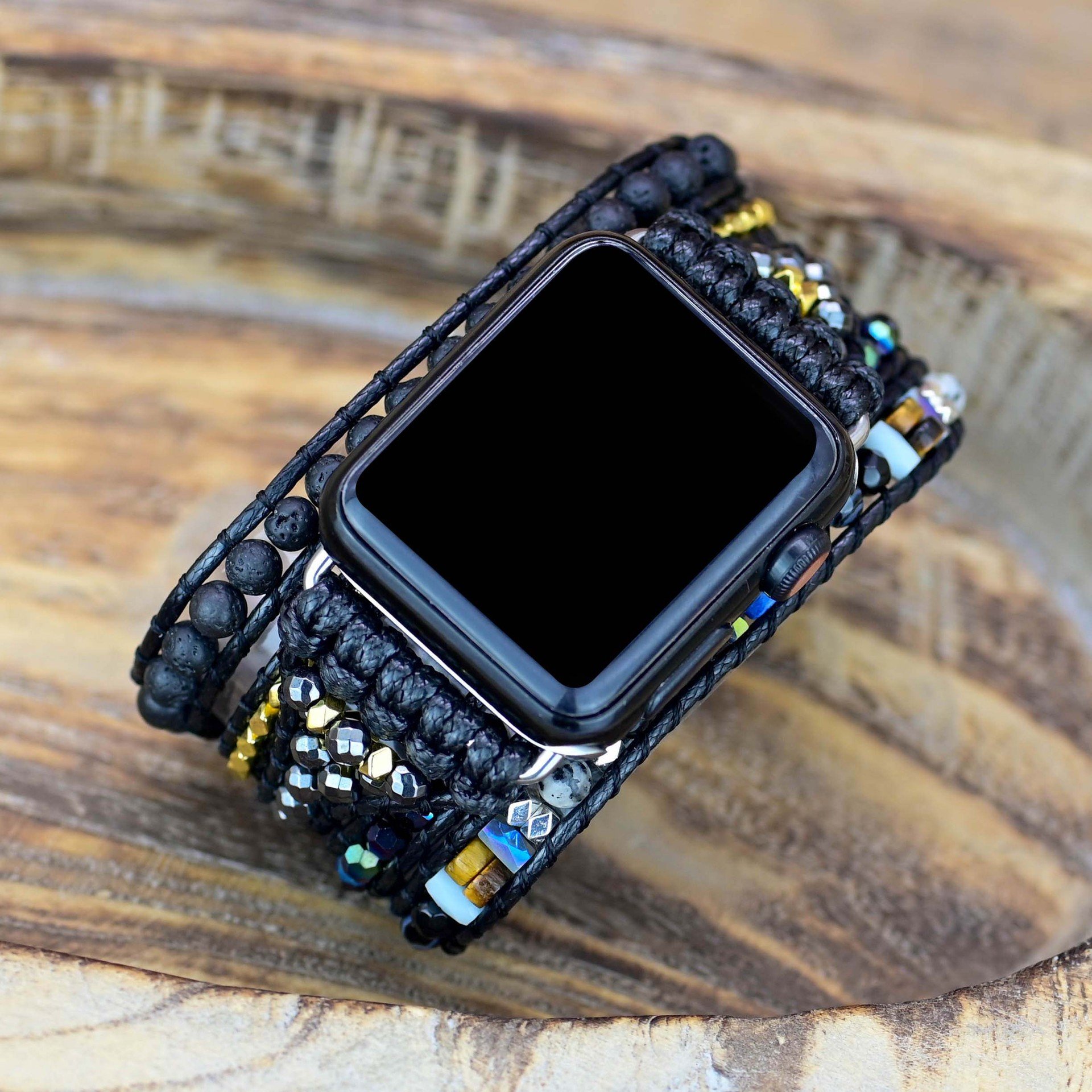 Black Retro Woven Watch Band 3