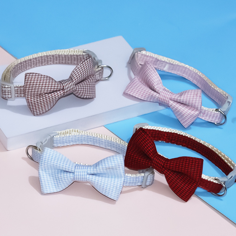 Pet Adjustable Bow Cat Collar - Blue